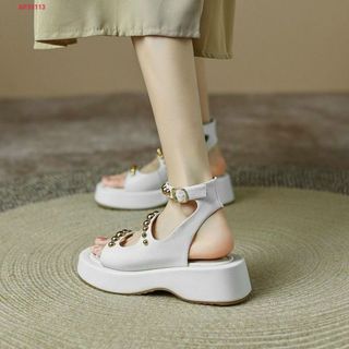 Sandal nữ da mềm 2 quai ngang phối ngọc đẹp