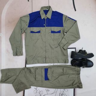 M13 - Bộ quần áo bảo hộ lao động ( BHLĐ) dài tay bằng vải Kaki liên doanh 3.1 cho công nhân, kỹ sư