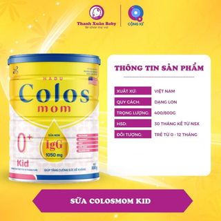 Sữa Colos Mom Kid tăng sức đề kháng, phát triển trí não cho bé 400g/ 800g - Thanh Xuân Baby