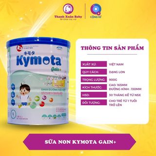 Sữa bột Kymota Gain+ tăng sức đề kháng và sức khỏe đường ruột 900g - Thanh Xuân Baby