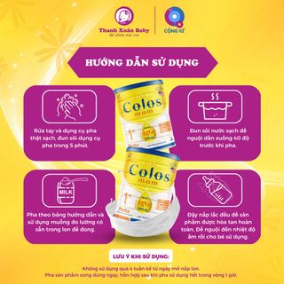 Hộp 800g Sữa non Colos Mom Grow giúp phát triển chiều cao, trí não cho trẻ