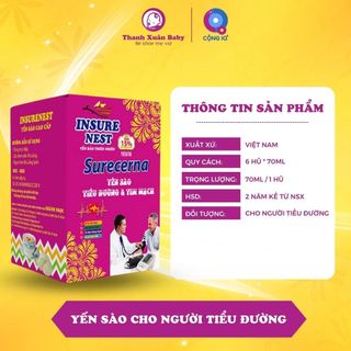 Yến sào cho người tiểu đường InsureNest Surecerna (15% yến) lọ 70ml - Thanh Xuân Baby