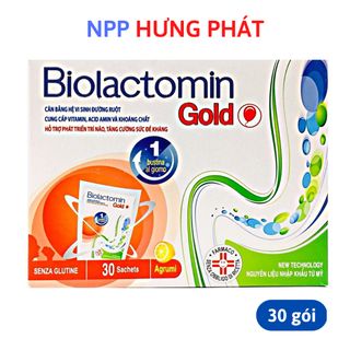 Men tiêu hóa vi sinh đường ruột Biolactomin Gold cân bằng hệ vi sinh ăn ngon – Hộp 30 gói giá sỉ