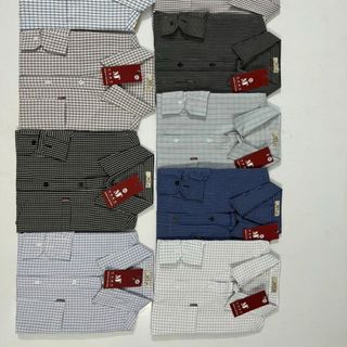 Áo sơ mi nam trung niên ngắn tay form rộng sọc caro chất cotton thoáng mát
