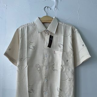 Áo sơ mi nam trung niên ngắn tay form rộng họa tiết chất cotton thoáng mát