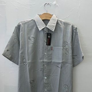 Áo sơ mi nam trung niên ngắn tay form rộng họa tiết chất cotton thoáng mát