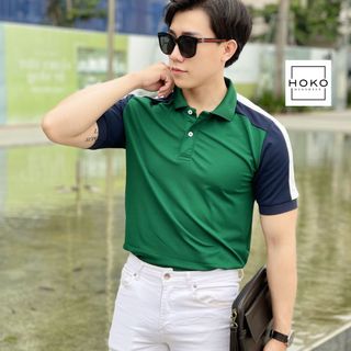 POLO NAM, POLO, ÁO POLO NAM PHỐI VAI VẢI CÁ SẤU