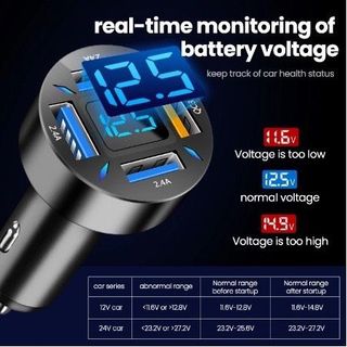 Tẩu sạc 4 cổng QC 3.0+2.4A