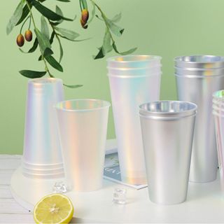 Ly cầu vồng ánh kim , ly cầu vồng bạc in logo theo yêu cầu 500-700ml ( giá logo thương lượng )