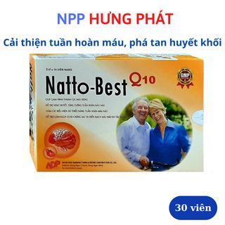 Hoạt huyết dưỡng não Ginkgo Biloba Nattobest Q10 hỗ trợ tăng tuần hoàn não, tan cục máu đông – Hộp 30 viên giá sỉ