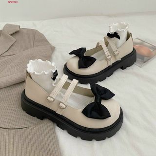 Giày búp bê nữ đính nơ phối 2 quai ngang đẹp