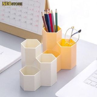 Hộp Đựng Bút 3 Ngăn Tổ Ong Siêu Xinh