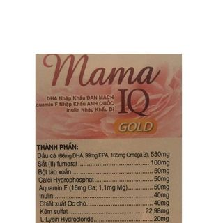 Viên uống bổ bầu Mama IQ Gold bổ sung DHA, acid folic, sắt, hộp 30 viên