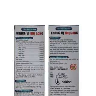 Dung dịch dạ dày Khang Vị Nhị Long giảm nguy cơ viêm loét dạ dày, tá tràng hộp 15 gói