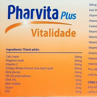 PHARVITA PLUS bổ sung Vitamin, Khoáng chất cần thiết cho cơ thể - Hộp 60v
