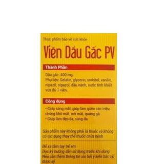 Viên dầu gấc PV sáng mắt hộp 100 viên