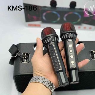 Loa karaoke mini KMS 186 bluetooth kèm 2 micro