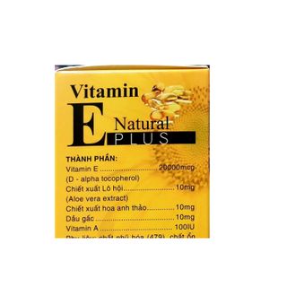 Viên uống trắng da Vitamin E Ntural Plus 20000mcg chống lão hóa tăng nội tiết tố hộp 60 viên