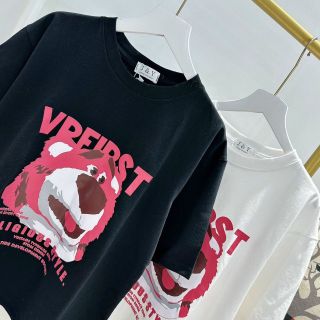Áo thun gấu in VREIRS áo phông nam nữ unisex vải cotton thoáng mát