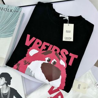 Áo thun gấu in VREIRS áo phông nam nữ unisex vải cotton thoáng mát