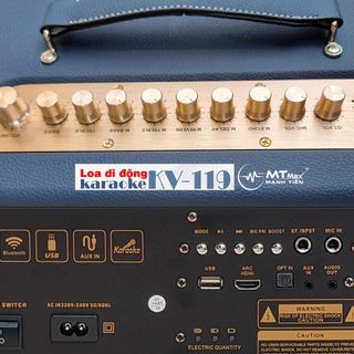 Loa kéo xách tay KV-119 Loa kéo xách tay bass đôi âm siêu trầm