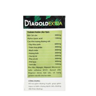 Viên uống giảm Tiểu Đường Diagold Extra giảm biến chứng tiểu đường Hộp 30 viên