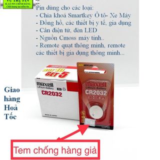 Pin Maxell Cr2016, CR2015, CR2032 Vỉ 1 viên chính hãng nhật bản