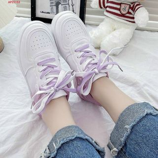 Giày thể thao nữ da mềm phối 2 màu đẹp