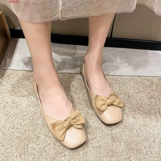 Giày búp bê nữ da mềm đính nơ đẹp