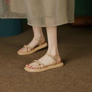Sandal nữ quai chéo xoắn da mềm đẹp