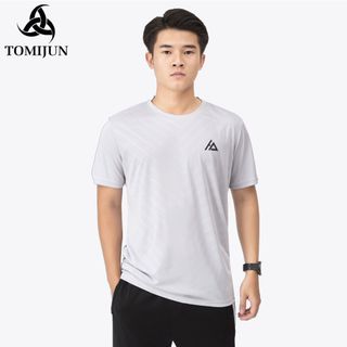 Áo Thun Thể Thao Nam Cổ Tròn TOMIJUN Kiểu Dáng Năng Động, Phong Cách, Trẻ Trung, Thoáng Khí và Thấm Hút Mồ Hôi Tốt