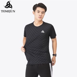 Áo Thun Thể Thao Nam Cổ Tròn TOMIJUN Kiểu Dáng Năng Động, Phong Cách, Trẻ Trung, Thoáng Khí và Thấm Hút Mồ Hôi Tốt