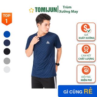 Áo Thun Thể Thao Nam Cổ Tròn TOMIJUN Kiểu Dáng Năng Động, Phong Cách, Trẻ Trung, Thoáng Khí và Thấm Hút Mồ Hôi Tốt giá sỉ