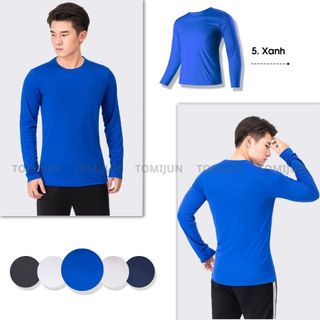 Áo thun nam tay dài TOMIJUN Giữ nhiệt thể thao nam co giãn, giữ ấm, màu sắc trẻ trung và năng động
