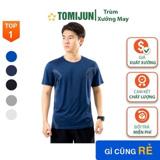 Áo Thể Thao Nam thun lạnh tập gym TOMIJUN Áo phông thể thao nam cộc tay siêu co giãn giá sỉ