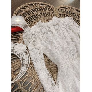 Áo Dài Cưới Cô Dâu Hàng Ren Đính hạt siêu đẹp TẶNG KÈM MÁN VÀNH TRỊ GIÁ 100K  (ẢNH DO SHOP TỰ CHỤP Ạ)