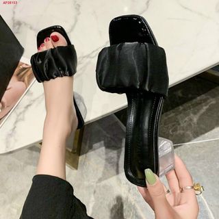 Dép guốc nữ đế vuông quai nhún Siêu Xinh