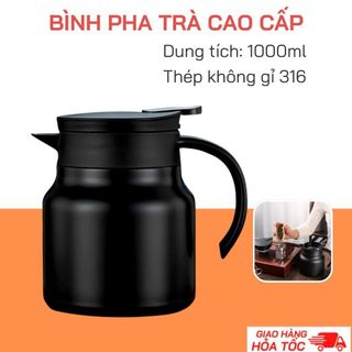 Ấm pha trà giữ nhiệt, bình pha trà, cà phê giữ nhiệt chất liệu inox 304 cao cấp 1000ml