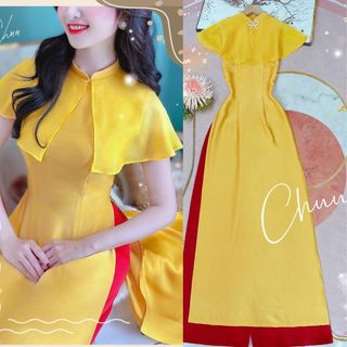 Áo Dài voan óng 4 tà Tay bèo Mẫu Mới