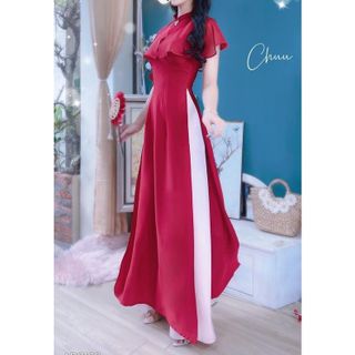 Áo Dài voan óng 4 tà Tay bèo Mẫu Mới