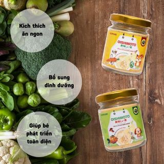 Hạt nêm cho bé ăn dặm Oishimoto - Gia vị ăn dặm cho bé - Vị Rau Củ Tổng Hợp và vị Nấm Rong biển