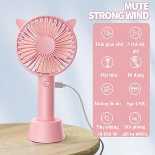Quạt mini tích điện sạc usb quạt điện cầm tay nhỏ nhẹ kèm sạc