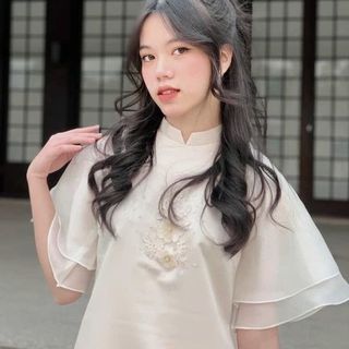 Áo dài cách tân tay 2 lớp tà dài 120cm