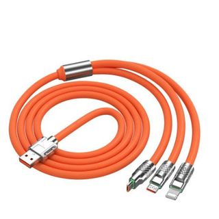 CÁP SẠC NHANH 3 ĐẦU SILICON 120W