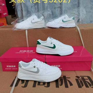Giày thể thao nữ chất da mềm trắng viền gót đẹp