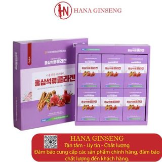 Nước Hồng sâm Lựu Collagen Hansusam Hàn Quốc hộp 30 gói - thùng 5 hộp