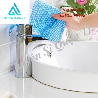 Giấy cuộn đa năng, khăn lau bếp, lau bàn , lau tay có thể giặt và tái sử dụng cuộn 20cm dạng sóng màu giá sỉ