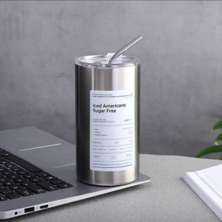 LY GIỮ NHIỆT INOX CAO CẤP 600ML KÈM ỐNG HÚT - AMERICANO