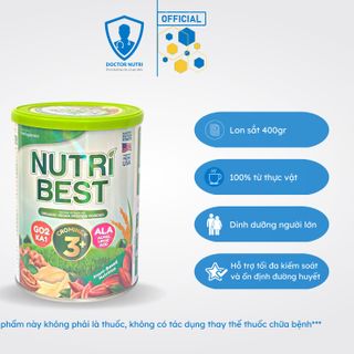 Sữa NUTRI BEST 100% TỪ THỰC VẬT hỗ trợ tối đa ổn và kiểm soát đường huyết lon 400gr giá sỉ