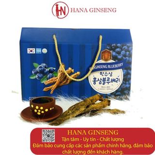Nước hồng sâm Việt quất Hansusam Hàn Quốc hộp 20 gói - thùng 5 hộp